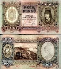 *1000 maďarských pengő Maďarsko 1943, P116 UNC - Kliknutím na obrázok zatvorte -